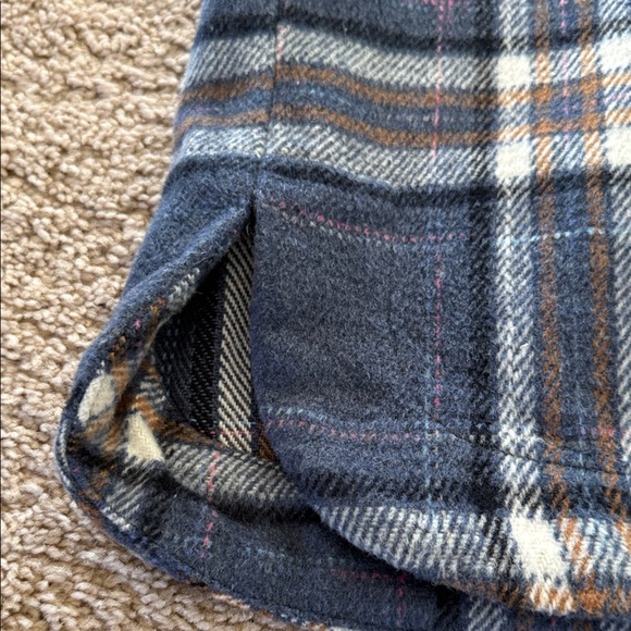 Pink Lily Blue and White Plaid Shirt Jacket - Picture 6 of 8